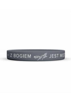 Opaska silikonowa - Z Bogiem wszystko - szara
