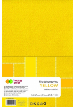 Filc dekoracyjny żółty 10szt HAPPY COLOR