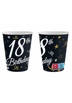 Kubeczki papierowe B&C 18 Birthday 240ml 6szt