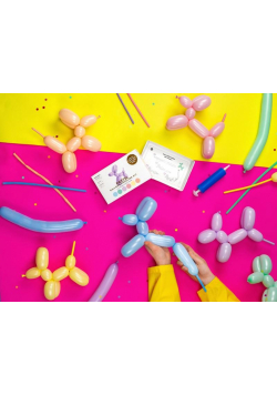 Balony modeliny pastelowe 130cm pompka MIX 30szt