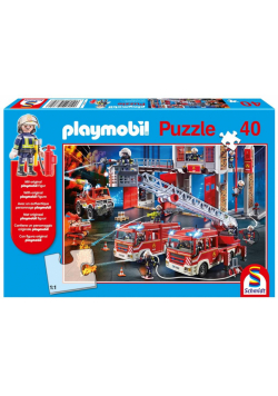Puzzle 40 Playmobil Straż pożarna + figurka G3