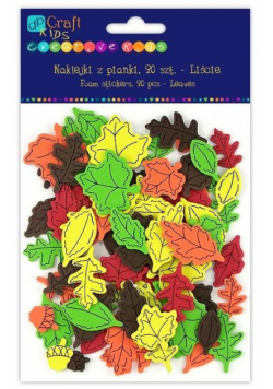Naklejki z pianki liście 90szt