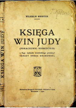 Księga Win Judy 1922 r.