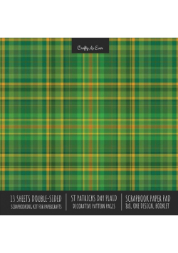 St. Patrick's Day Plaid Scrapbook Paper Pad 8x8 Scrapbooking Kit for Cardmaking Gifts, DIY Crafts, Printmaking, Papercrafts, Green Decorative Pattern Pages