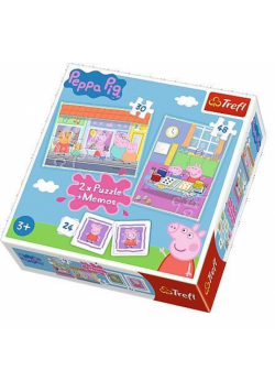 Puzzle 2w1+ memos Dzień Peppy TREFL