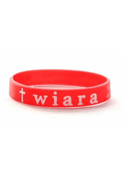 Opaska silikonowa - wiara - czerwony