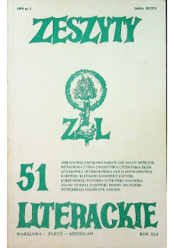 Zeszyty literackie 51 Tok XIII nr 3 / 1995