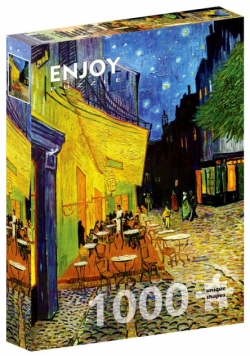 Puzzle 1000 Taras kawiarni w nocy