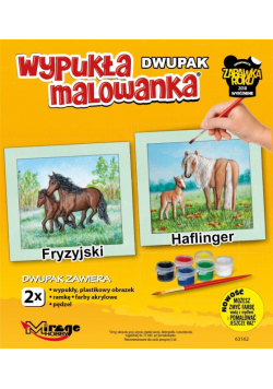 Wypukła malowanka Konie - Fryzyjski i Halfinger
