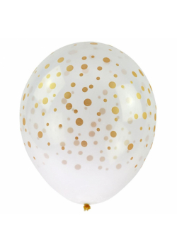 Balony transparentne z nadrukiem konfetti 30cm 5sz