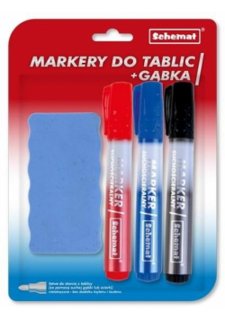 Markery suchościeralne do tablic + gąbka