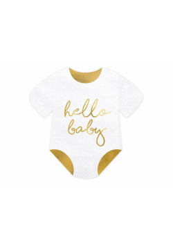 Serwetki Śpioszki Hello Baby białe 16x16cm 20szt