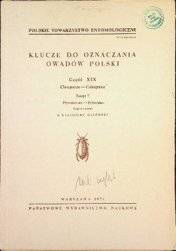 Klucze do oznaczania owadów Polski Część XIX Chrząszcze Coleoptera Zeszyt 7