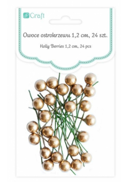 Owoce ostrokrzewu białe złote 1,2cm 24szt