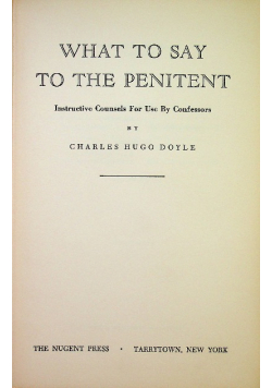 What to say to the penitent