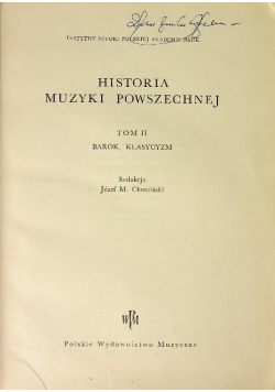 Historia muzyki powszechnej Tom II