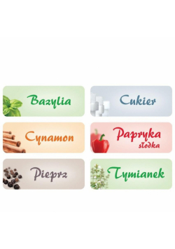 Naklejki foliowe - przyprawy po polsku
