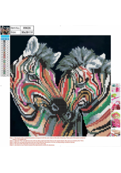Mozaika diamentowa 5D 30x30cm Zebra 89626