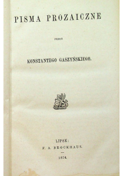 Pisma prozaiczne 1874r.