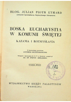 Boska Eucharystia w Komunii Świętej 1934 r.
