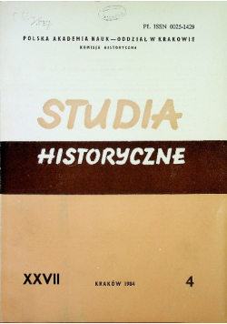 Studia historyczne XXVII