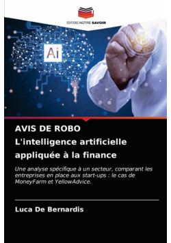 AVIS DE ROBO L'intelligence artificielle appliquée à la finance