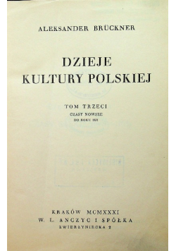 Dzieje kultury polskiej tom trzeci 1931 r.