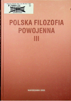 Polska filozofia powojenna III