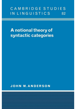 A Notional Theory of Syntactic Categories