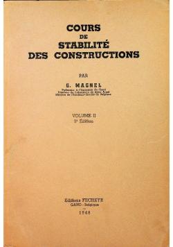 Cours stabilite des constructions volume II 1948 r.