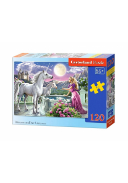 Puzzle 120 Księżniczka i jej jednorożce CASTOR