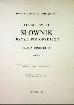Słownik języka pomorskiego czyli kaszunskiego Część II