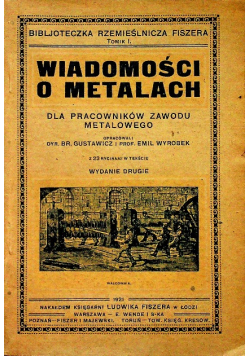 Wiadomość o metalach 1921 r.