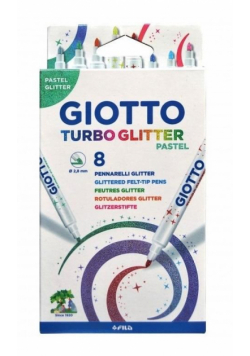 Pisaki Turbo Glitter pastel 8 kolorów GIOTTO