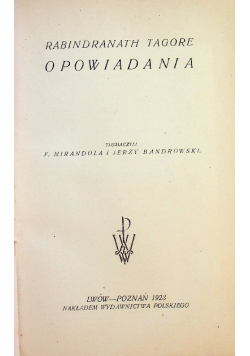 Tagore Opowiadania 1923 r.