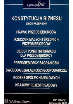 Konstytucja biznesu Zbiór przepisów