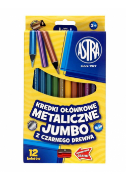 Kredki ołówkowe metaliczne czar.Jumbo 12kol. ASTRA