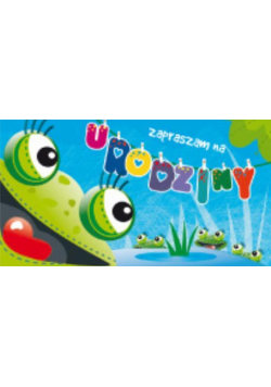 Zaproszenie urodzinowe - Żaba (5szt) AVANTI