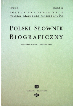 Polski Słownik Biograficzny zeszyt 165