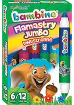 Flamastry dwustronne Jumbo BAMBINO 12 kolorów