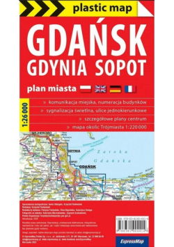 Plastic map Gdańsk Gdynia Sopot 1:26 000 w.2023