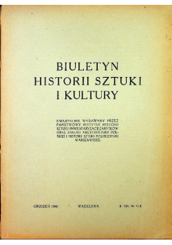 Biuletyn historii sztuki i kultury Rok VIII Nr 3 / 4 1946r.