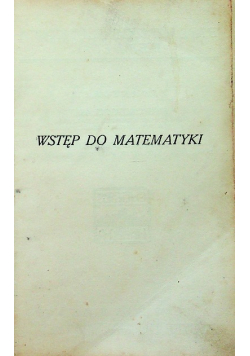Wstęp do matematyki