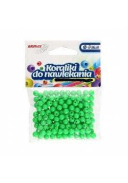 Koraliki do nawlekania zielone + sznurek 6mm 16g