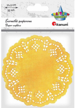 Serwetki papierowe okrągłe 11,5cm złote 35szt.
