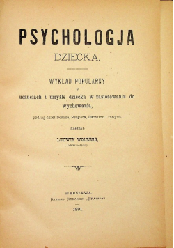 Psychologja dziecka 1891 r.