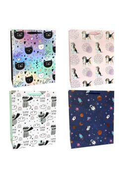Torba prezentowa 26x32 pies, kot koala mix