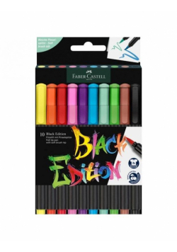 Pisaki pędzelkowe Black Edition 10 kolorów