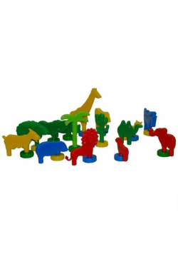 Klocki konstrukcyjne Kolorowe zoo