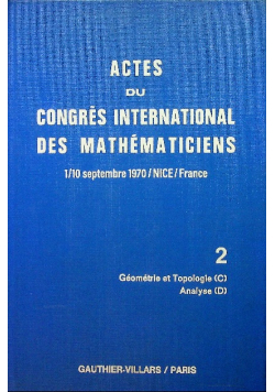 Actes du congres international des mathematiciens 2
